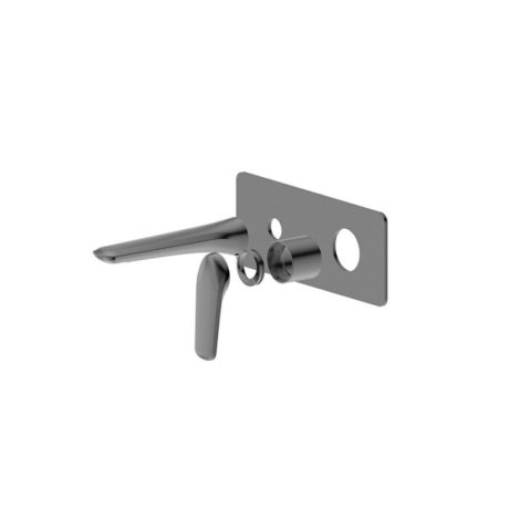 berlin sq wall basin/bath mixer with spout trim kit, gun metal