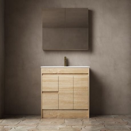 legna mirror shaving cabinet, natural oak 0600mm