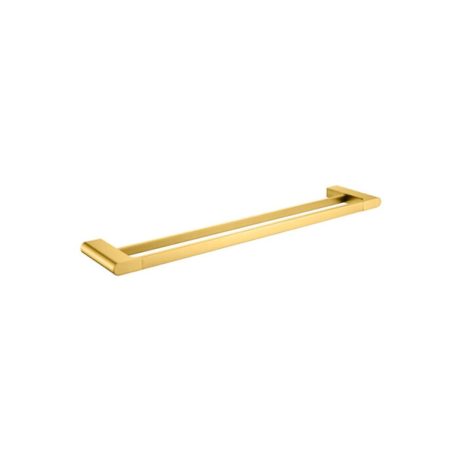kompakt rund double towel rail 800mm, brushed gold