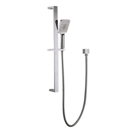 handel eckig square multifunction sliding shower on rail, brushed nickel