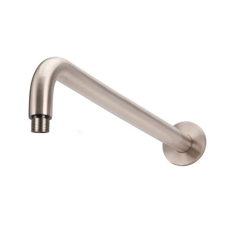 round wall shower curved arm 400mm, champagne