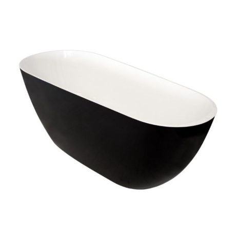 daydream freestanding solid surface bath, gloss black 1700mm
