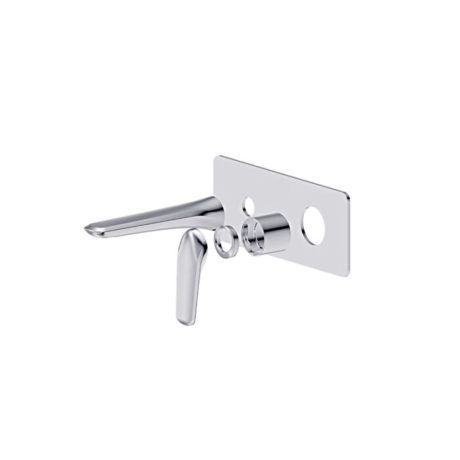 berlin sq wall basin/bath mixer with spout trim kit, chrome