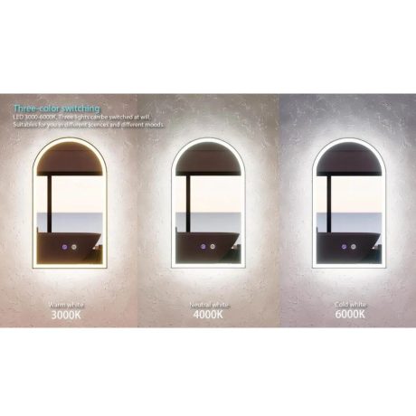 backlit rectangle square led mirror, with defogging 1200 x 800mm