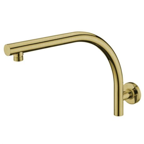 rund round curved shower arm, brushed gold