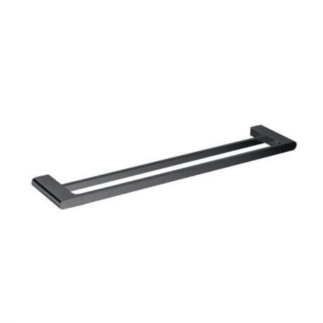 kompakt rund double towel rail 800mm, matte black