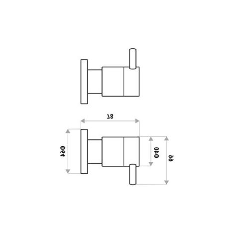 elle wall top assembly pair, matte black