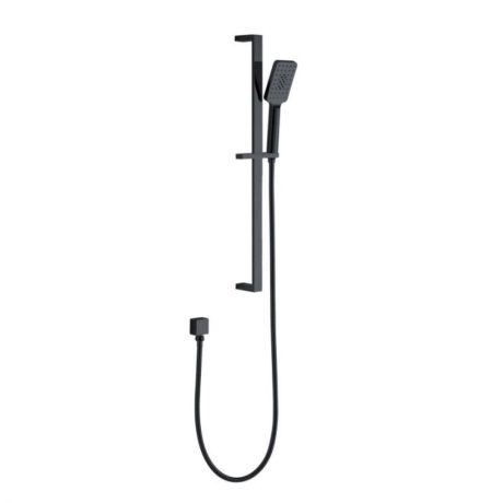 handel eckig square multifunction sliding shower on rail, gun metal