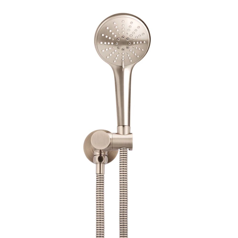 round hand shower on swivel bracket, champagne