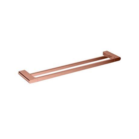 kompakt rund double towel rail 600mm, brushed bronze