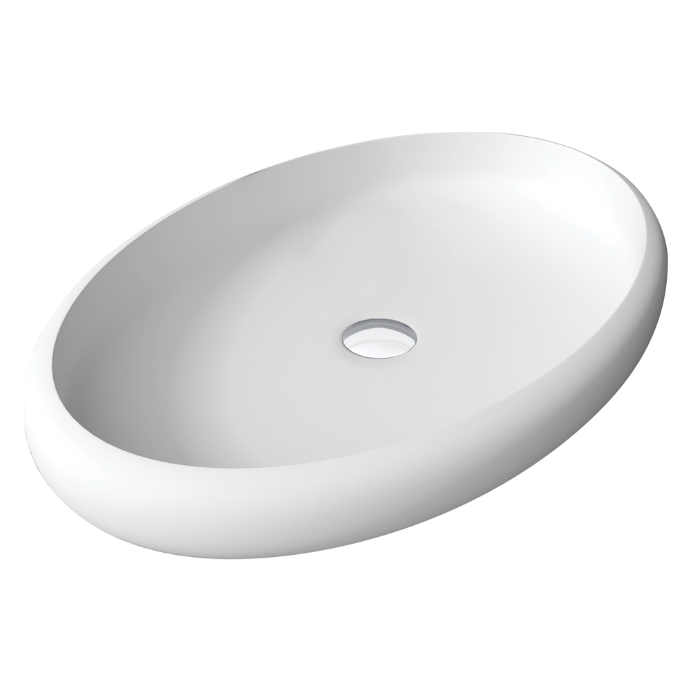 antonia solid surface above counter basin, matte white