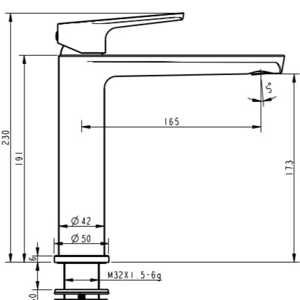 akemi mid rise vessel mixer, pvd rosa