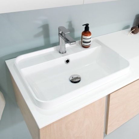 miya 750 semi insert basin, matte white