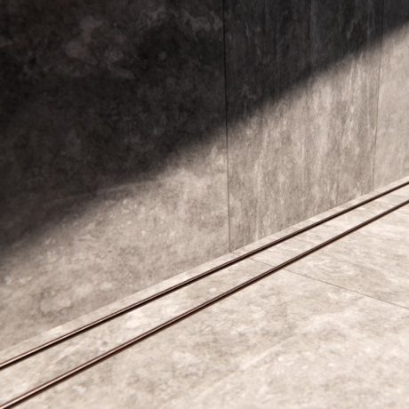 hayman aluminum tile in drain 1000 x 100mm x 26mm, brushed copper