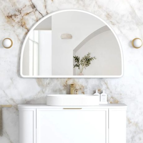 moonlight led archie metal frame mirror, white 800(h)x1200(w)