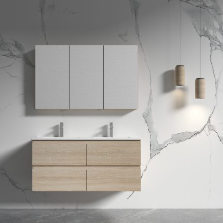 legna mirror shaving cabinet, natural oak 1200mm