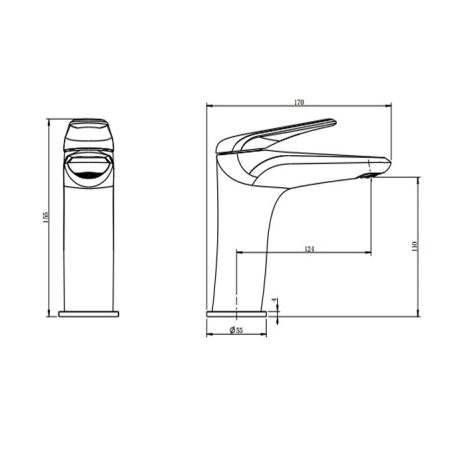 berlin basin mixer, gun metal