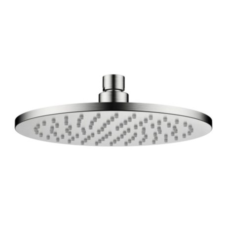 akemi round overhead shower, brushed nickel 200mm