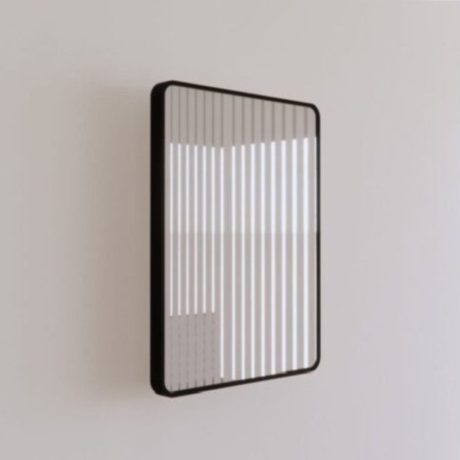 black framed mirror, rectangle square wall mounted 900 x 750mm