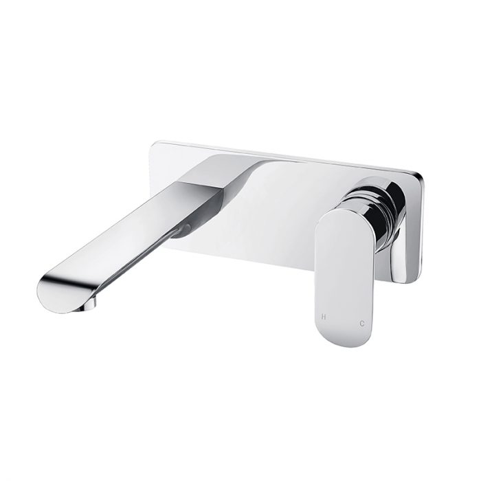 oval curve mixer with spout, chrome