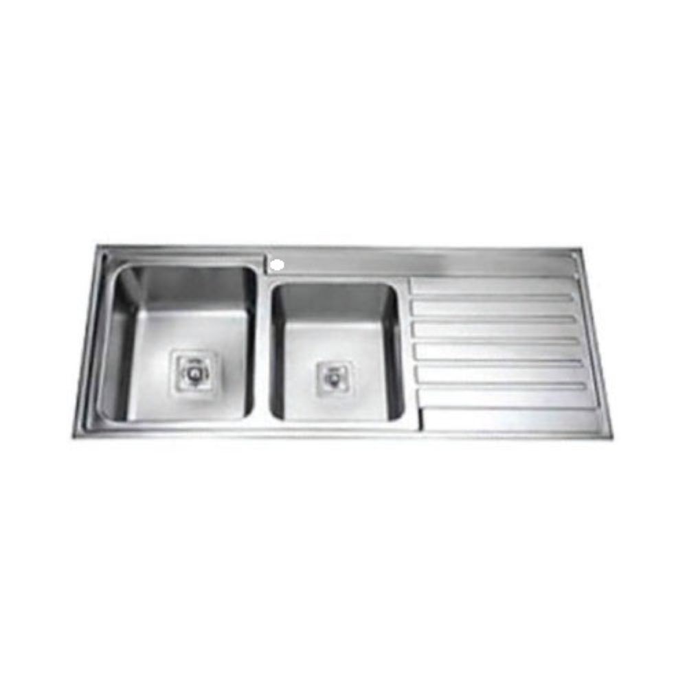 swish 1 1/4 right hand sinks with left hand drainer, stainless steel