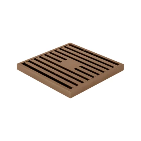 slim modern floor grate, brushed copper 88mm