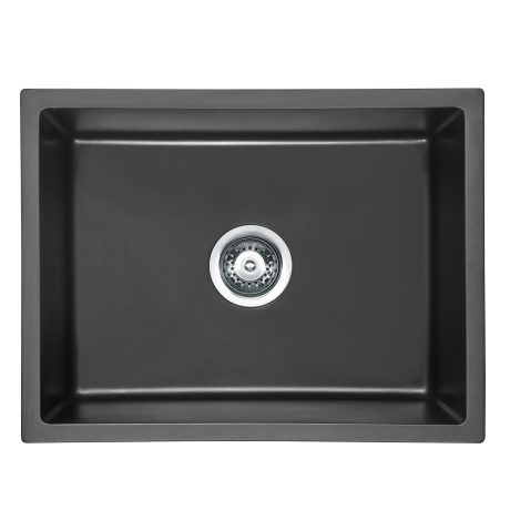 arcko granite under/overmount sink 590mm, matte black