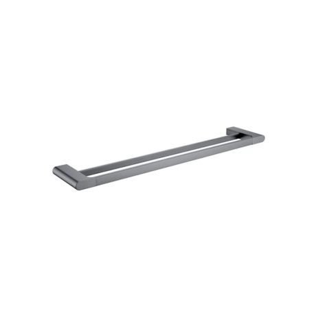 kompakt rund double towel rail 600mm, gun metal