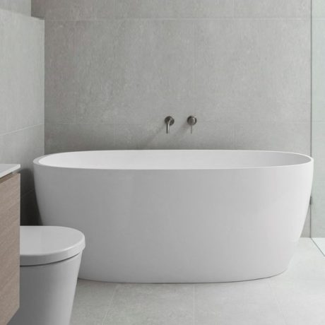 submerge freestanding solid surface bath, gloss white 1600mm