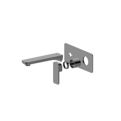kasten wall basin/bath spout and mixer trim kit set, gun metal