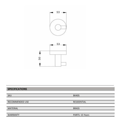 rund robe hook, brushed nickel