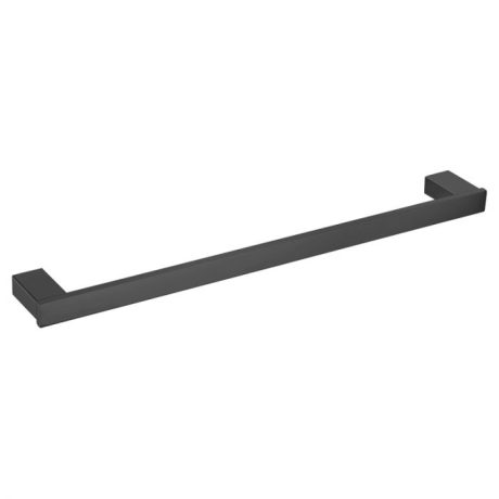 ss eckig single towel rail, matte black 600mm
