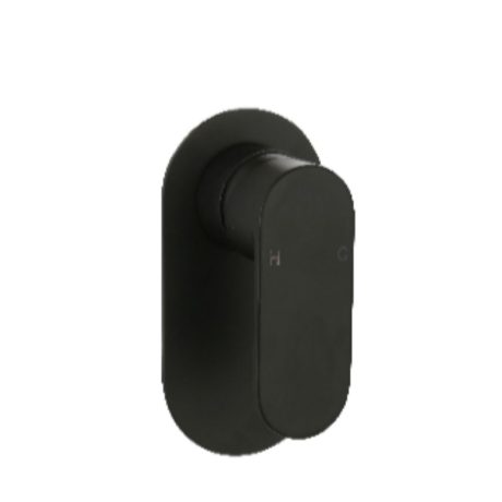 oval shower/bath mixer, matte black