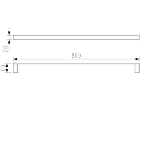 kasten single towel rail, brushed bronze 800mm
