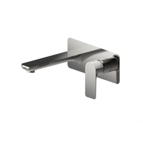 luxus basin/bath wall mixer with 180mm spout, brushed nickel