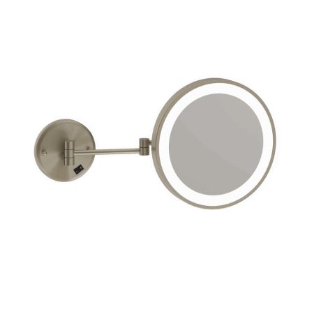 3 x magnification mirror with light, brushed nickel