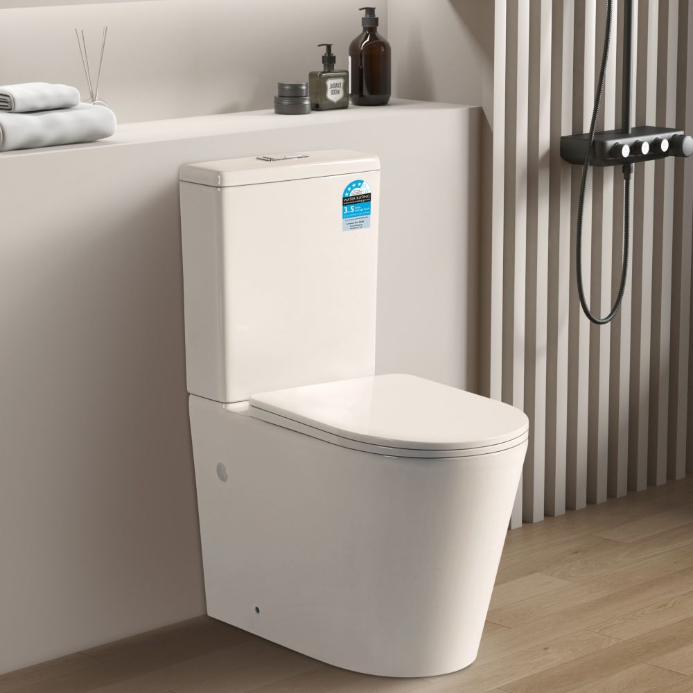 avis rimless back to wall toilet, gloss white