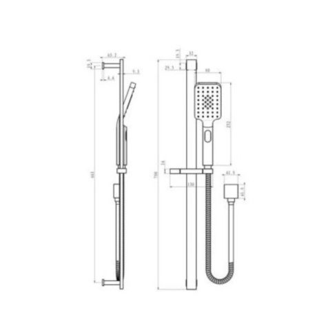 kara hand shower on rail, chrome