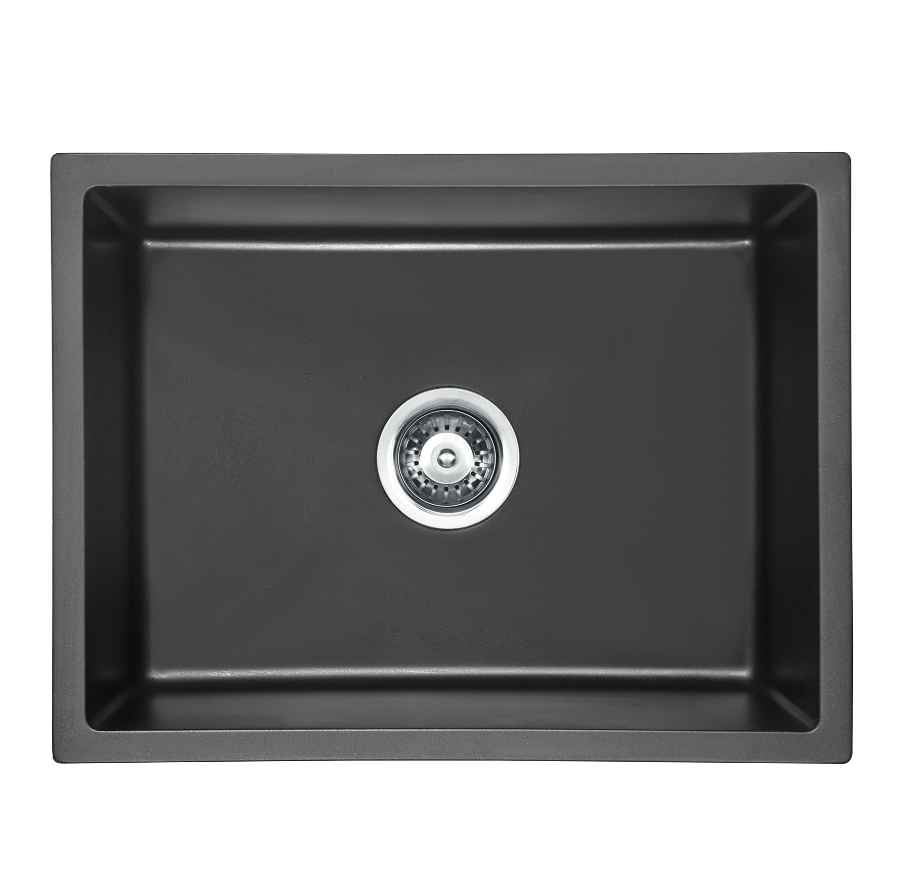 arcko granite under/overmount sink 450mm, matte black