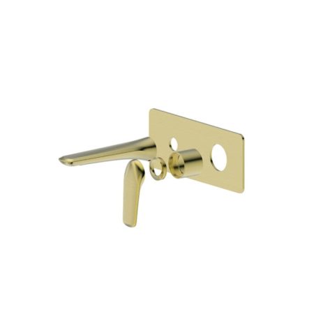 berlin sq wall basin/bath mixer with spout trim kit, brushed gold