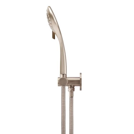 round hand shower on swivel bracket, champagne