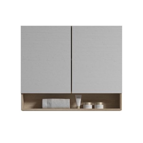 legna mirror shaving cabinet with shelf, natural oak 0900mm