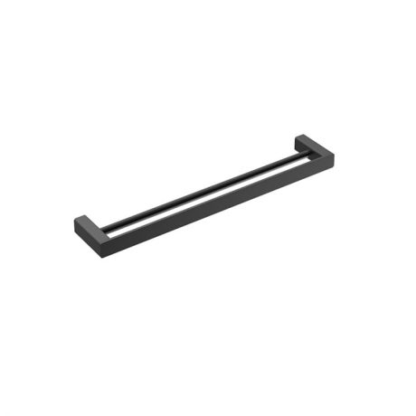 kasten double towel rail, matte black 600mm