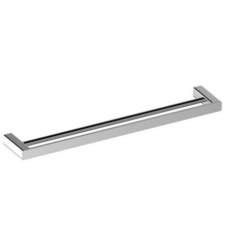 kasten double towel rail, brushed nickel 600mm