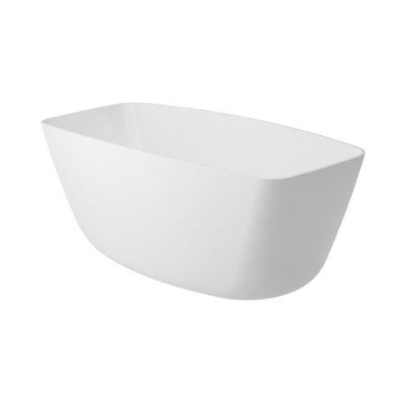 slumber freestanding solid surface bath, gloss white 1600mm