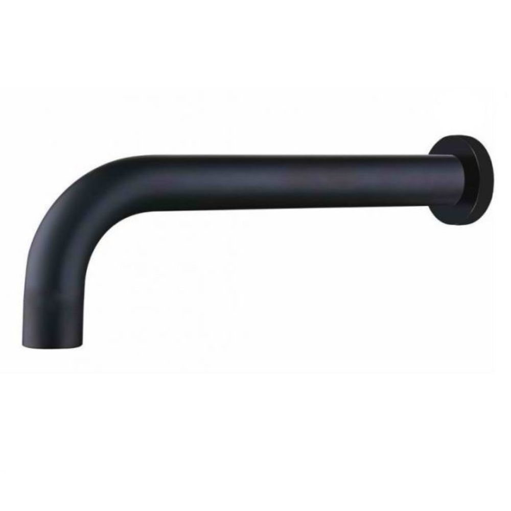 rund curve down basin/bath spout 180mm, matte black