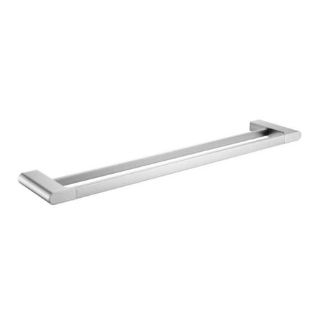 kompakt rund double towel rail 800mm, brushed nickel
