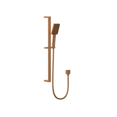 handel eckig square multifunction sliding shower on rail, brushed bronze