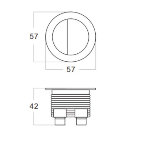 round toilet push button, matte white