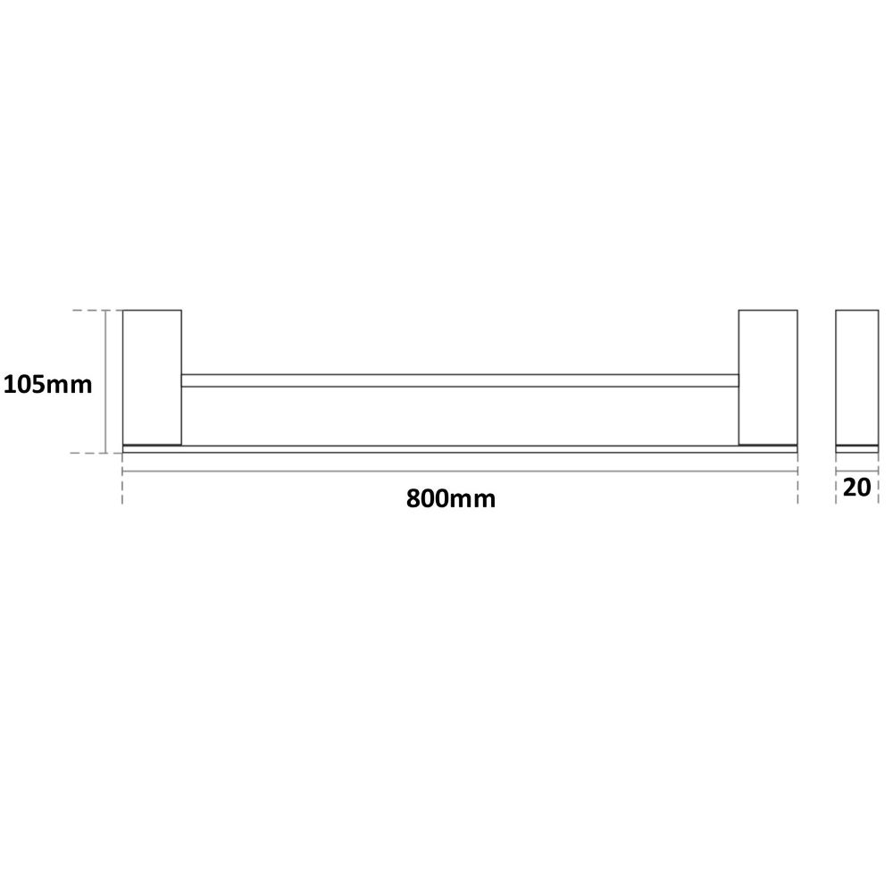 zoya double towel rail, brushed nickel 600mm